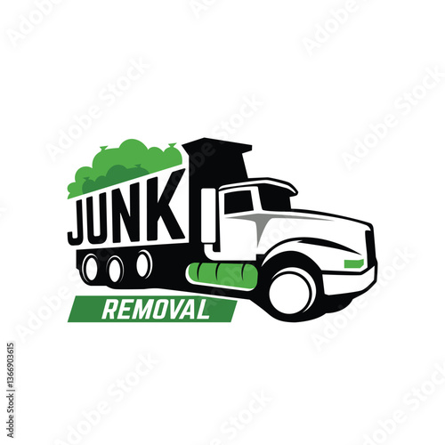 Illustration vector graphic of junk removal solution services logo design template
