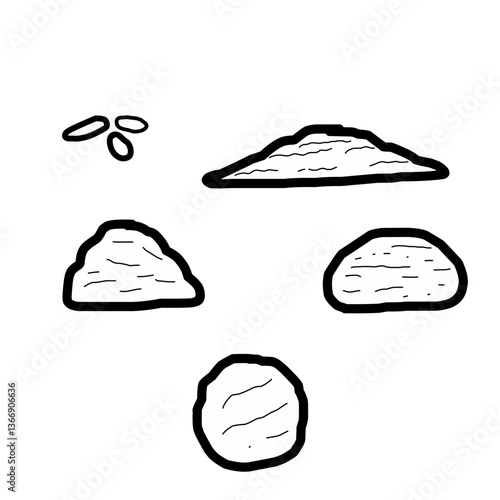 Rice Icon Set Vector Illustration – Various Rice Types
