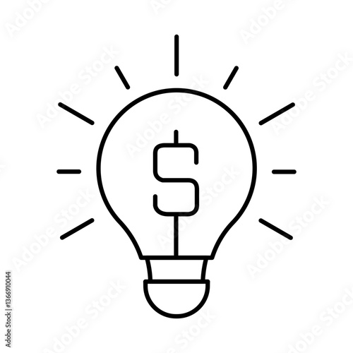 Fundraising Idea Line Icon. Startup, Success, Growth Editable Stroke Vector Illustration