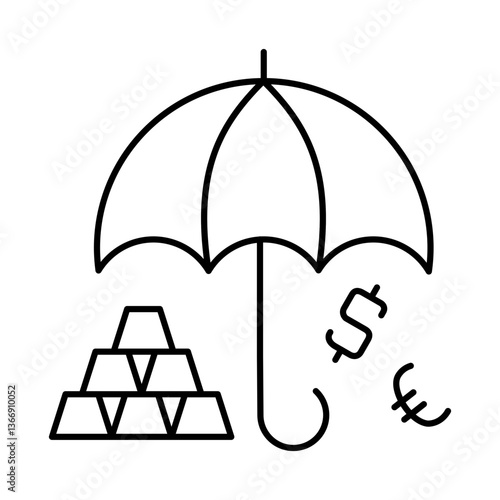 Budget Saving Line Icon. Startup, Success, Growth Editable Stroke Vector Illustration