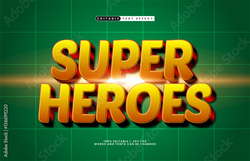 super heroes editable text effect with a hero and game text effect