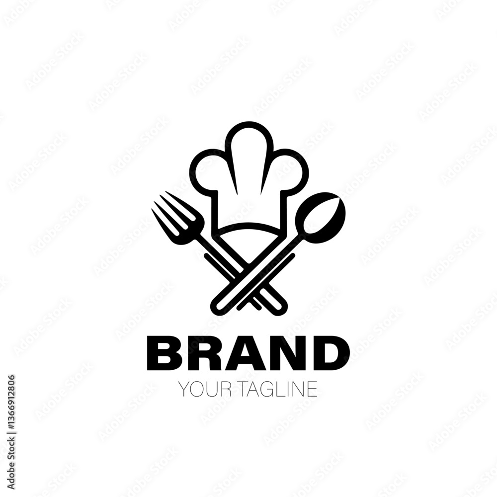 Fototapeta premium Chef Logo. Chef Logo Design. Chef Logo Brand. Chef Logo Vector Design Isolated on White Background