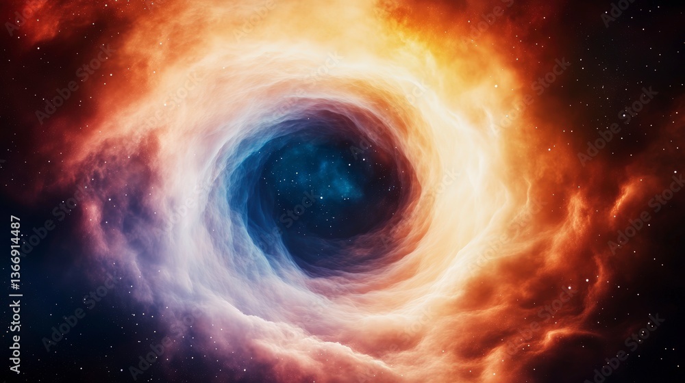 Obraz premium Surreal Cosmic Vortex Swirling in Deep Space with Glowing Elements and High Fidelity Detail