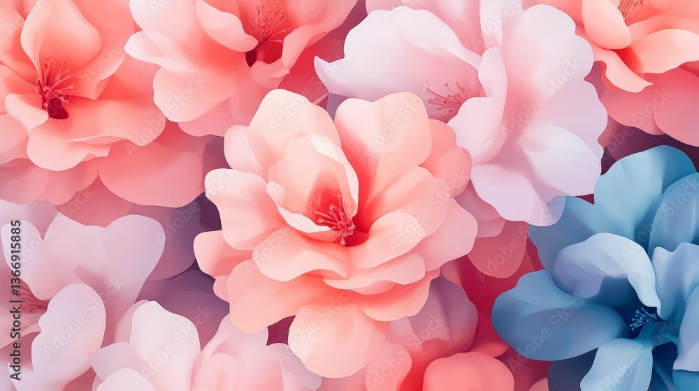 Soft Pastel Blooms in Dreamy Light for Elegant Floral Backgrounds Soft Pastel Blooms in Dreamy Light for Elegant Floral Backgrounds