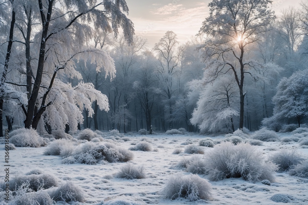 Enchanting Winter Wonderland Forest Clearing Covered in Snow for Holiday Inspiration Enchanting Winter Wonderland Forest Clearing Covered in Snow for Holiday Inspiration