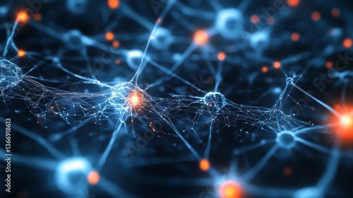 Obraz na płótnie Neural network engineer optimizing deep learning systems, modern lab with neural network training models and data displays, AI-tech style