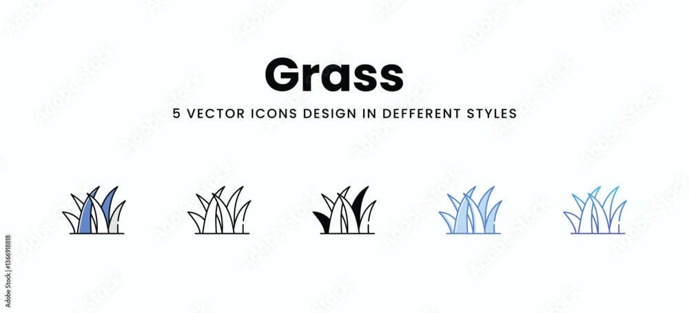 Grass vector icons set stock illustration Grass vector icons set stock illustration