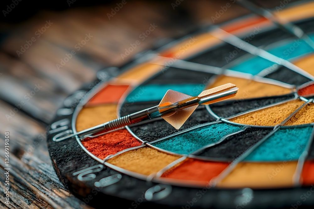 Obraz premium Colorful dart board with a bullseye target