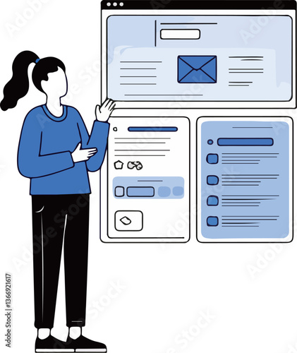Woman Presenting Data on a Computer Screen
