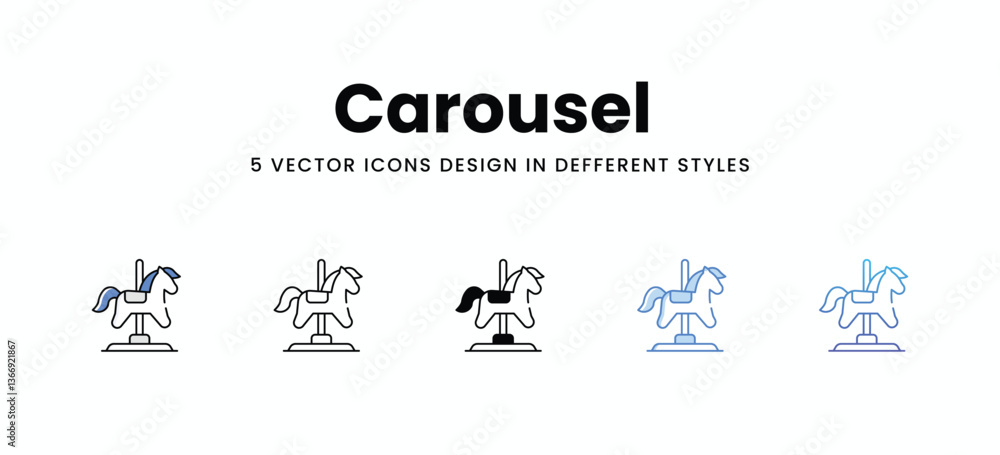 Carousel vector icons set stock illustration Carousel vector icons set stock illustration