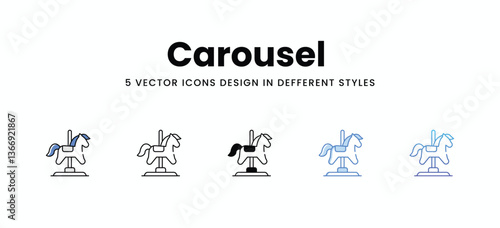 Carousel  vector icons set stock illustration