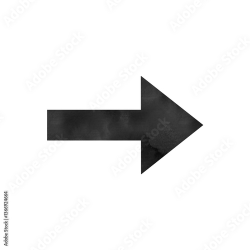 Watercolor Black Right Arrow Icon