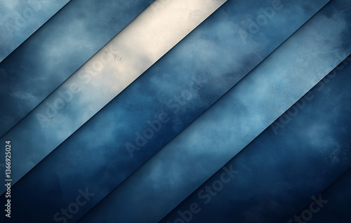 Abstract blue geometric background with gradient shades and watercolor texture