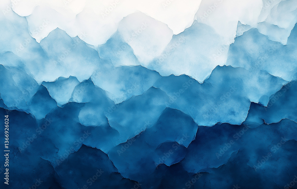 Abstract blue geometric background with gradient shades and watercolor texture Abstract blue geometric background with gradient shades and watercolor texture