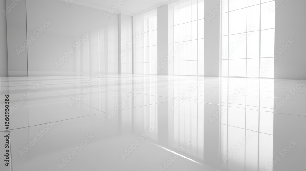 Obraz premium Spacious Bright Hallway with Glass Walls