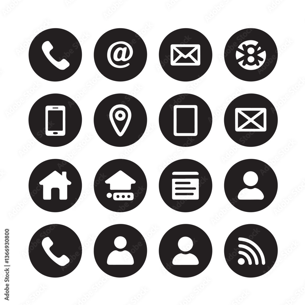 Latest contact us icon set 2025. Phone, Mail, location pin, website, mobile, home, fax, info, home profile, wi-fi, globe and social logos Latest contact us icon set 2025. Phone, Mail, location pin, website, mobile, home, fax, info, home profile, wi-fi, globe and social logos