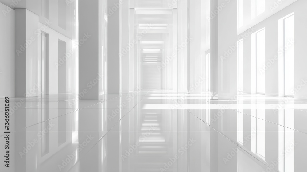 Obraz premium Infinite Modern Glass Hallway Perspective