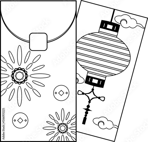 Chinese New Year Envelope Outline