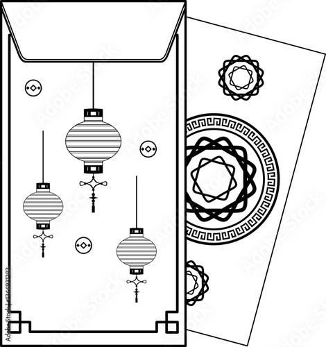 Chinese New Year Envelope Outline