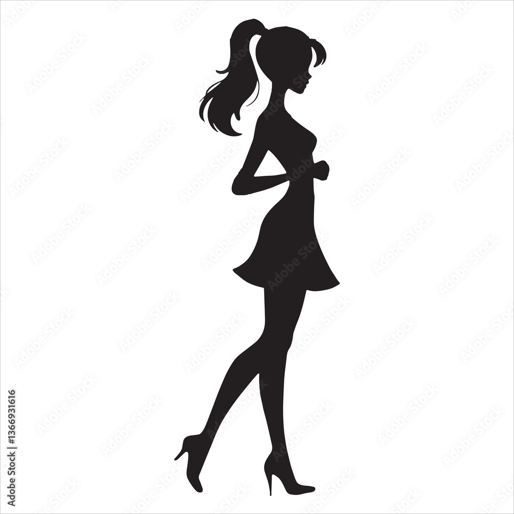 silhouette of art lady black and white baground silhouette of art lady black and white baground