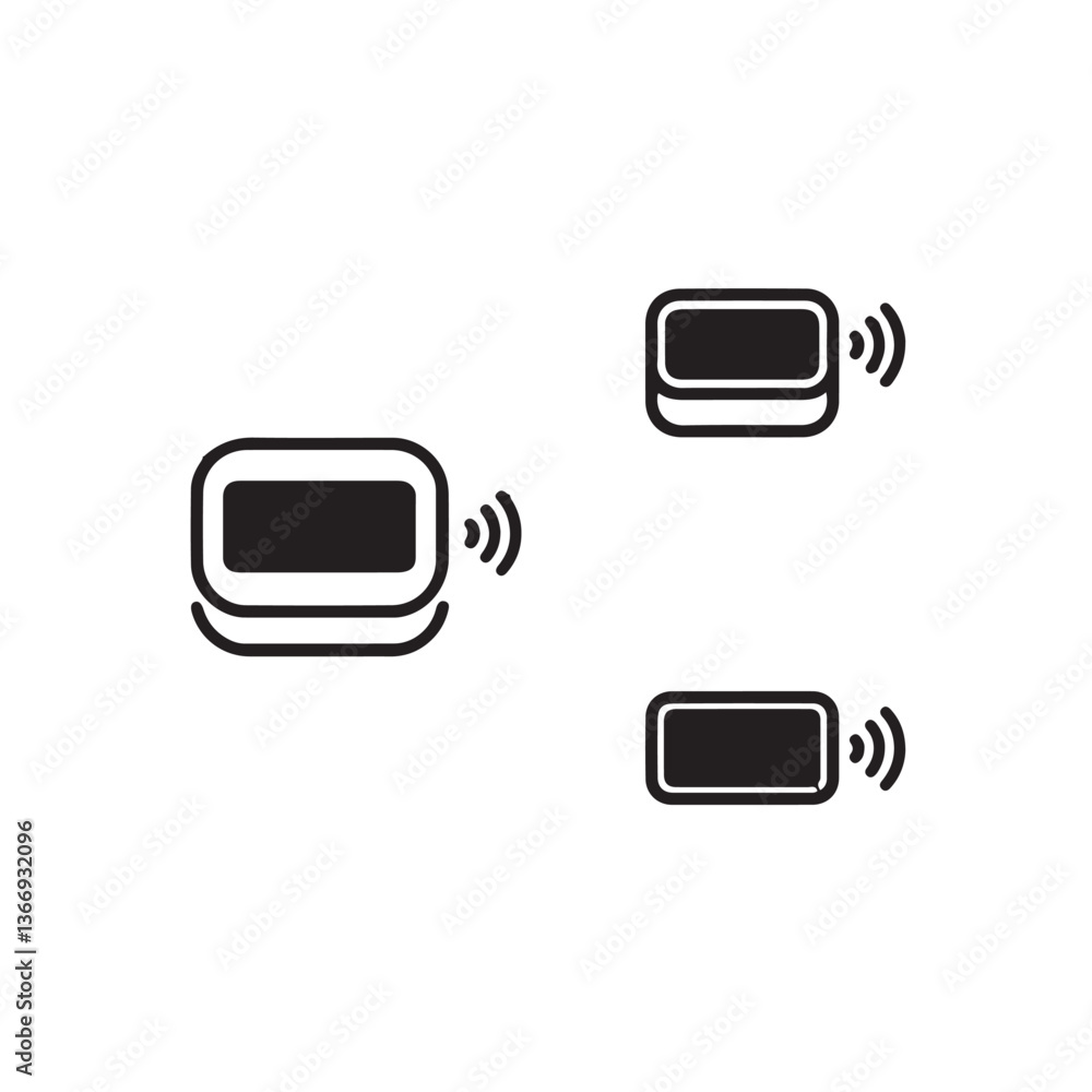 Fototapeta premium Minimalist Icon Set Depicting Wireless Casting Symbols