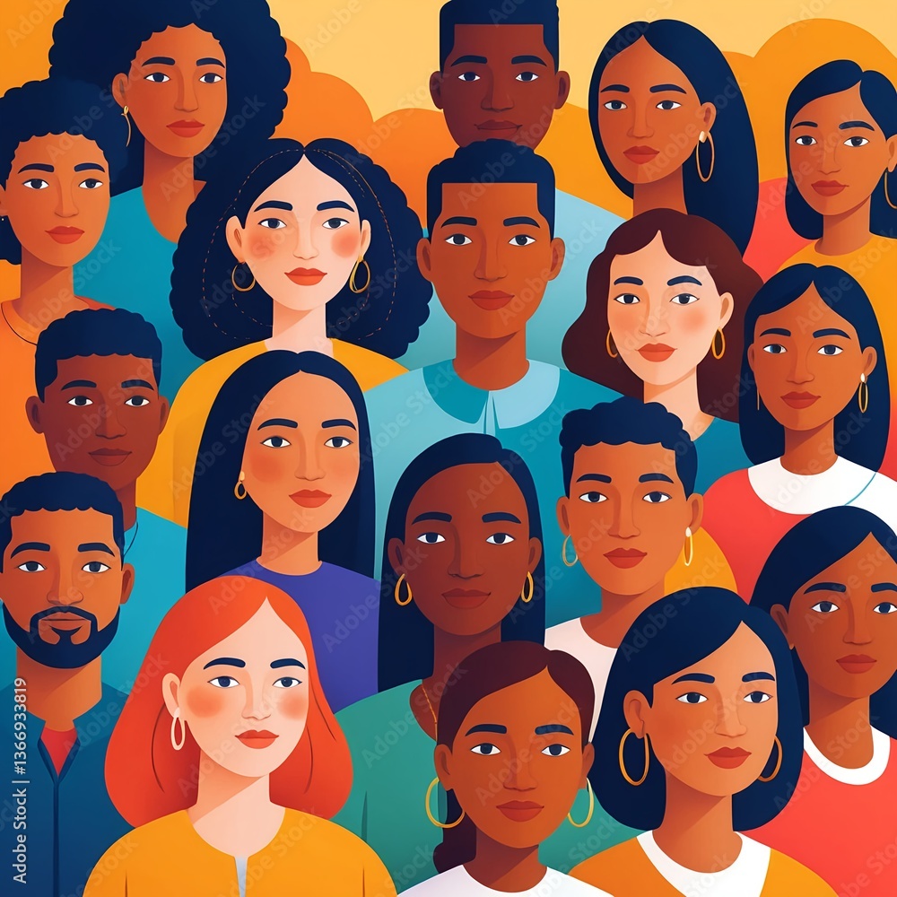 Diverse Group of People, Multicultural Community Portrait Diverse Group of People, Multicultural Community Portrait
