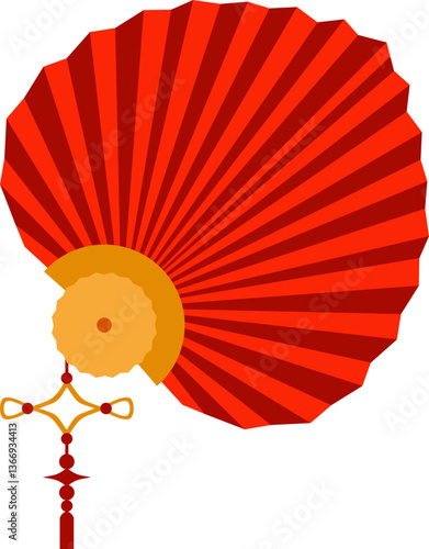 Chinese Hand Fan Illustration