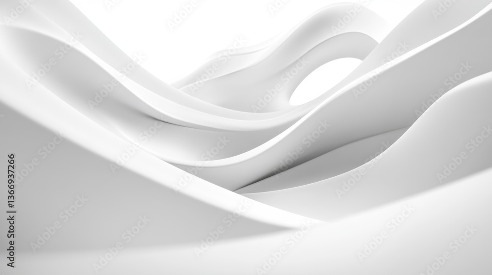 Obraz premium Abstract White Flowing Curves Background
