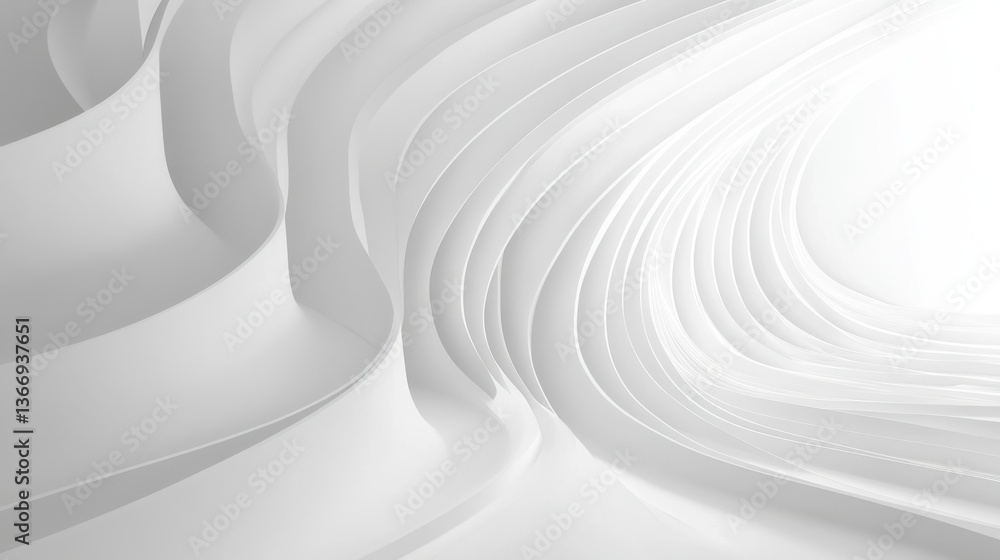 Obraz premium White Sculptural Flowing 3D Background