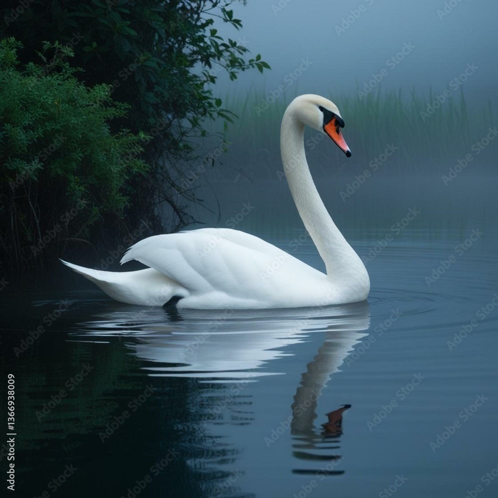 Fototapeta premium swans on the lake