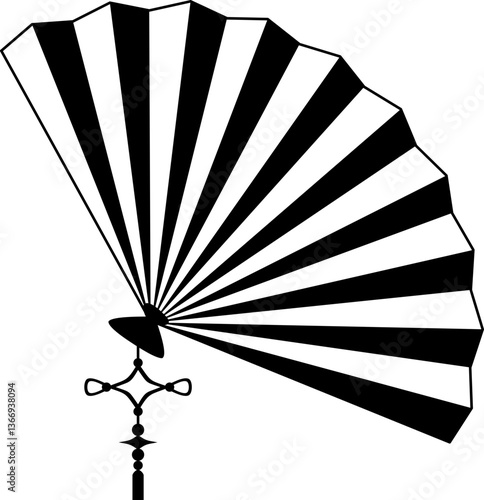 Chinese Hand Fan Outline