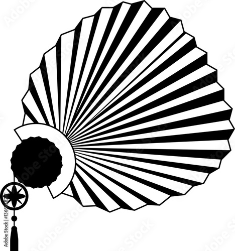 Chinese Hand Fan Outline