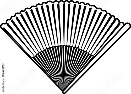 Chinese Hand Fan Outline