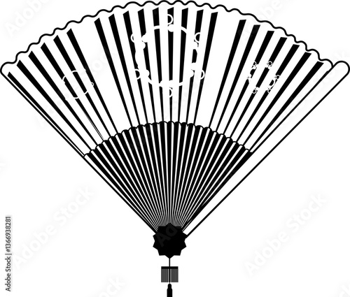 Chinese Hand Fan Outline