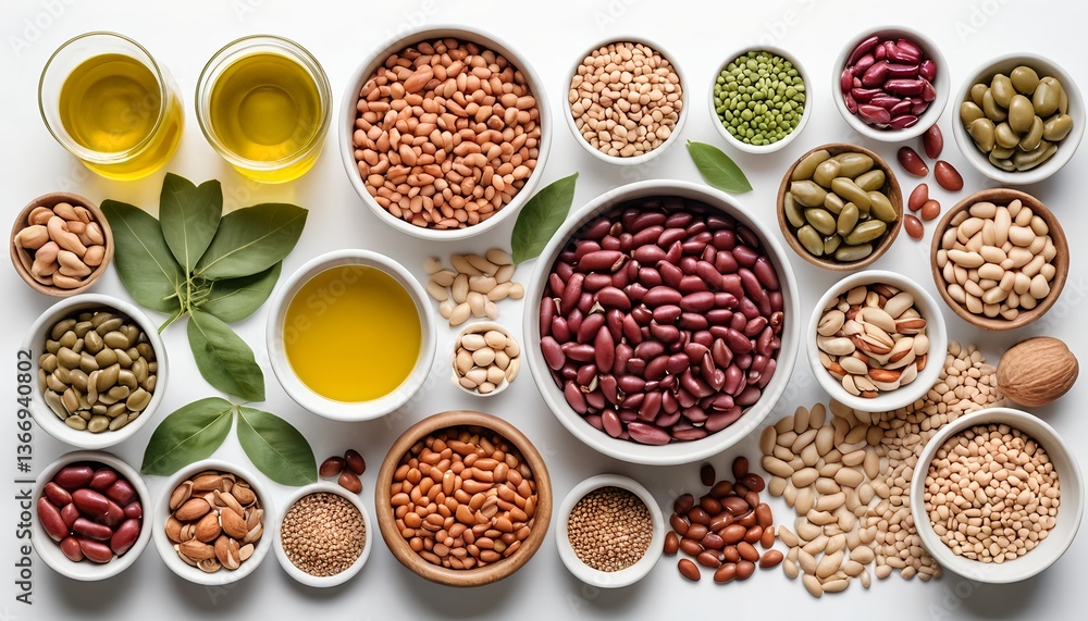 Variety of Legumes and Nuts with Oil Variety of Legumes and Nuts with Oil