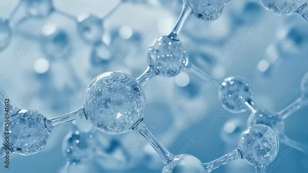 Abstract molecular structure with transparent molecules in a blue color palette. Abstract molecular structure with transparent molecules in a blue color palette.