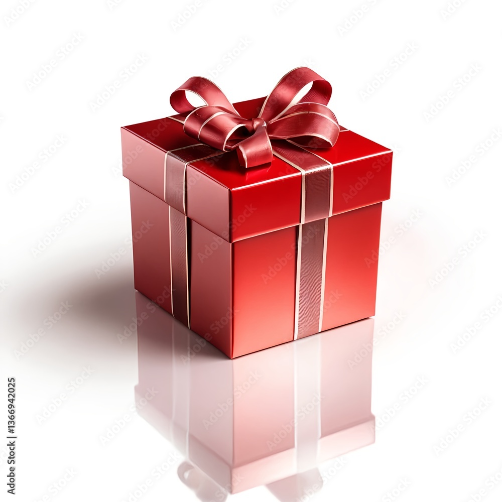 Obraz premium Red Gift Box with Ribbon