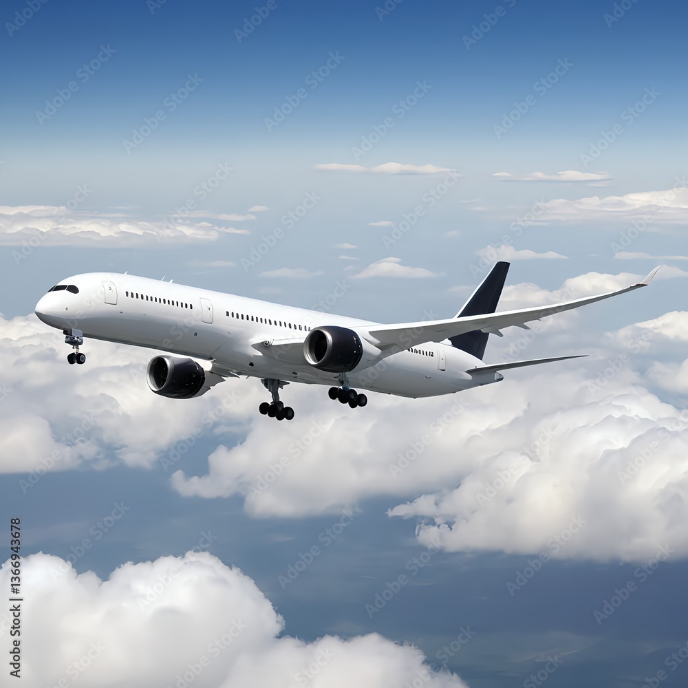 Obraz premium Airplane Flying Above the Clouds