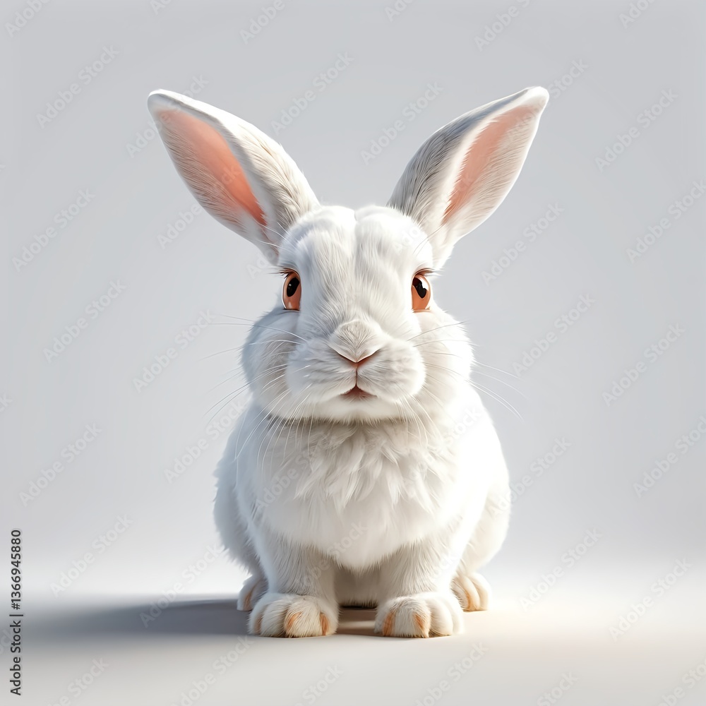 Obraz premium Cute White Rabbit