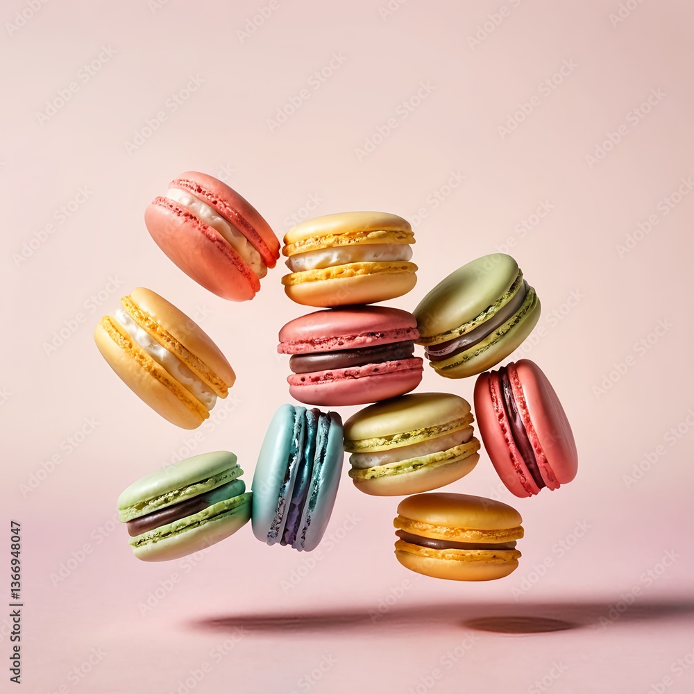 custom made wallpaper toronto digitalFloating Macarons in Pastel Colors