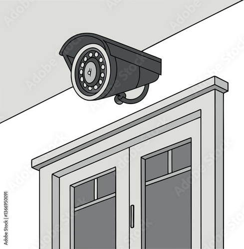 Modern Security Camera Vector Art for Designers