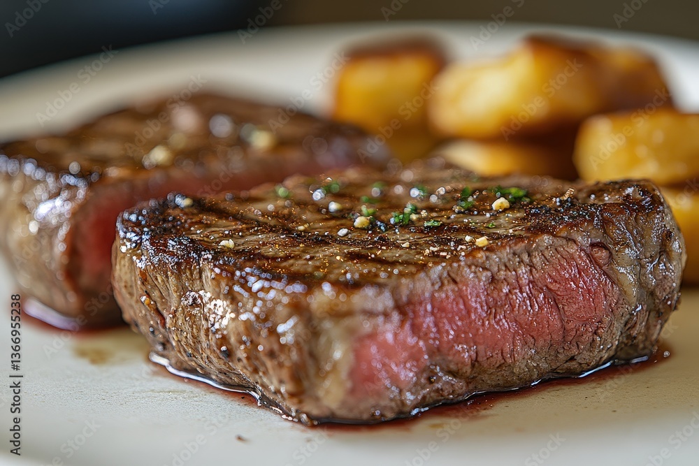 Close-up View of Marbled Fat on Dry-Aged Ribeye Steak Showcasing Rich Textures and Succulent Appearance Close-up View of Marbled Fat on Dry-Aged Ribeye Steak Showcasing Rich Textures and Succulent Appearance