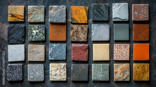 Diverse Collection of Natural Stone Samples Textures and Colors for Interior Design