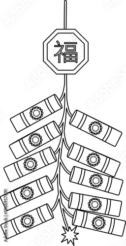 Firecracker Chinese Outline