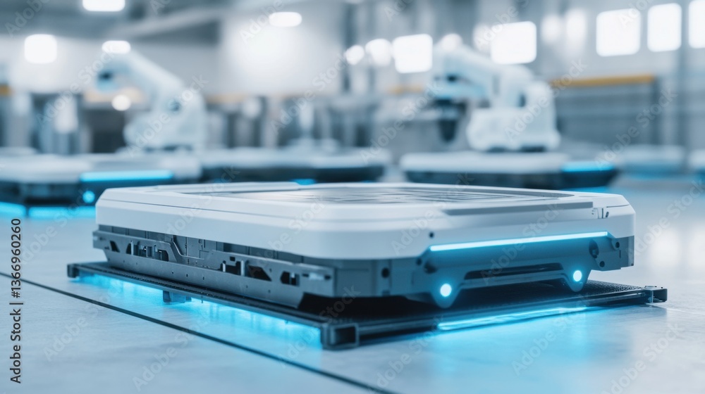 AI powered robot assisting in the assembly of electric vehicle batteries in a high tech factory, advanced manufacturing facility with robotic systems assembling large battery packs, Tech style AI powered robot assisting in the assembly of electric vehicle batteries in a high tech factory, advanced manufacturing facility with robotic systems assembling large battery packs, Tech style