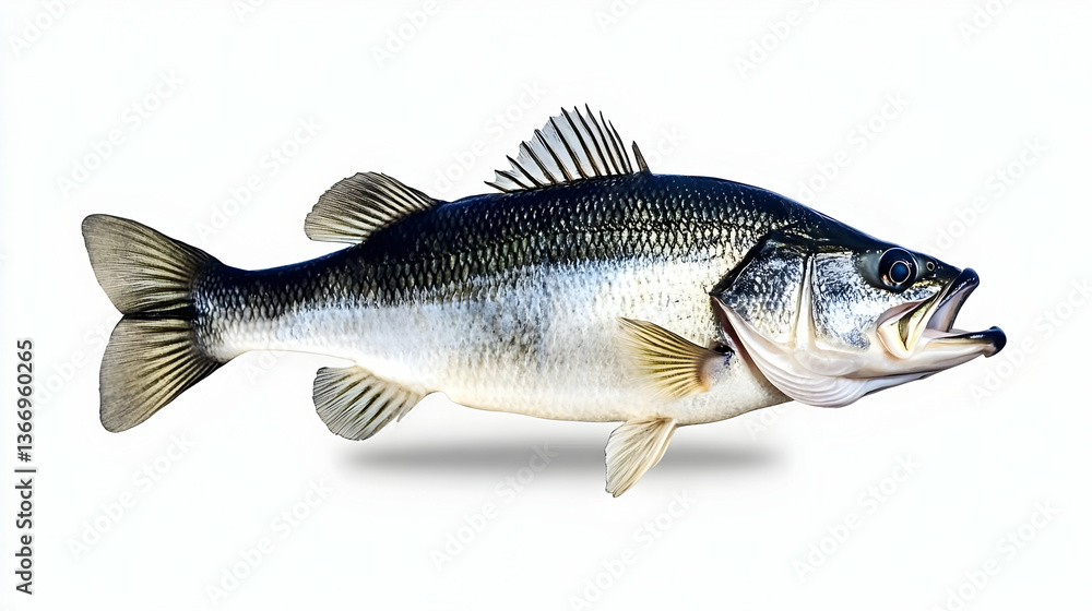 Realistic Photo Of A Fish On White Background Isolated Showing Detailed Scales Realistic Photo Of A Fish On White Background Isolated Showing Detailed Scales