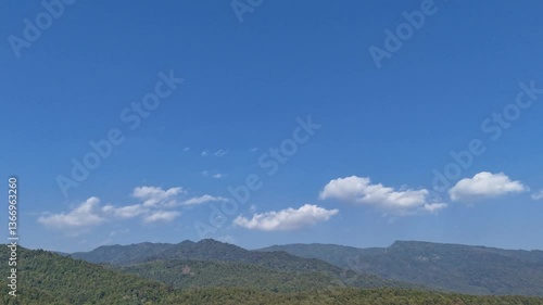 mountain landscape with clouds timelapse
