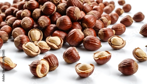 Wallpaper Mural Hazelnuts Pile on White Background Torontodigital.ca