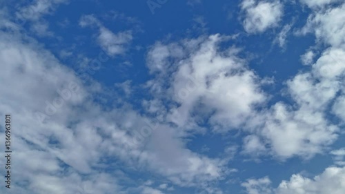 blue sky with clouds timelapse