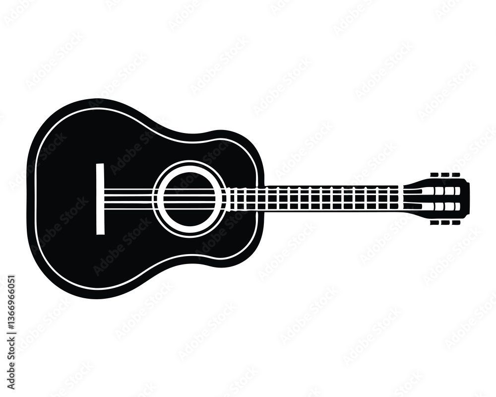 Guitar Vector illustration isolated on a white background Guitar Vector illustration isolated on a white background
